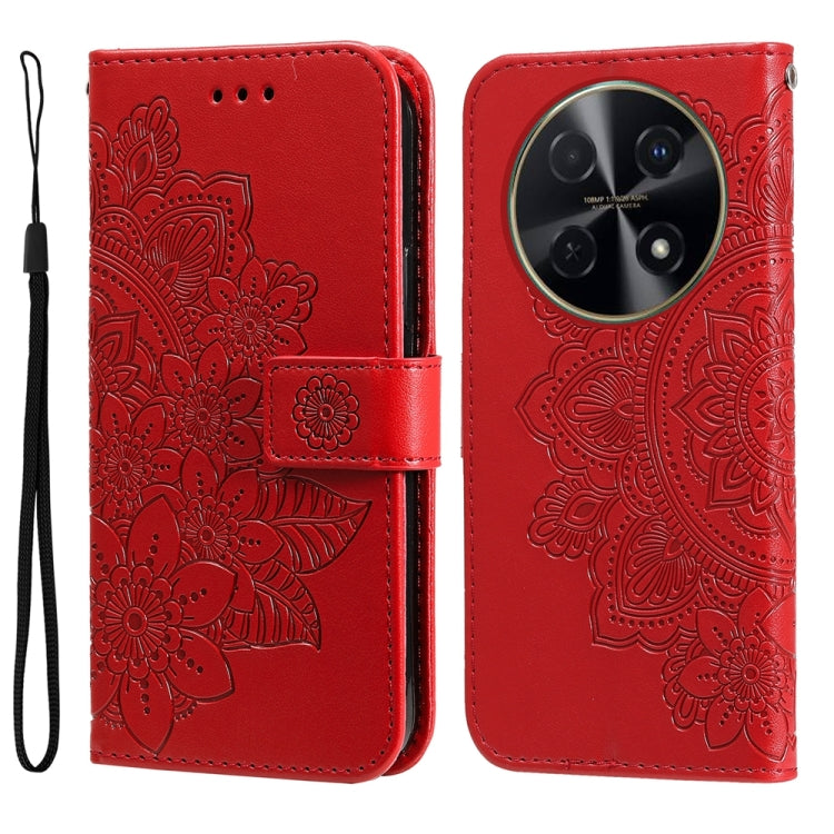 Seven-petal Flowers Embossing Leather Phone Case, For Huawei nova 13 Pro, For Huawei nova 13 / nova 12, For Huawei Enjoy 70 Pro, For Huawei Enjoy 70, For Huawei nova 11 SE, For Huawei nova 12 Pro, For Huawei Mate 60, For Huawei Mate 60 Pro�������������...