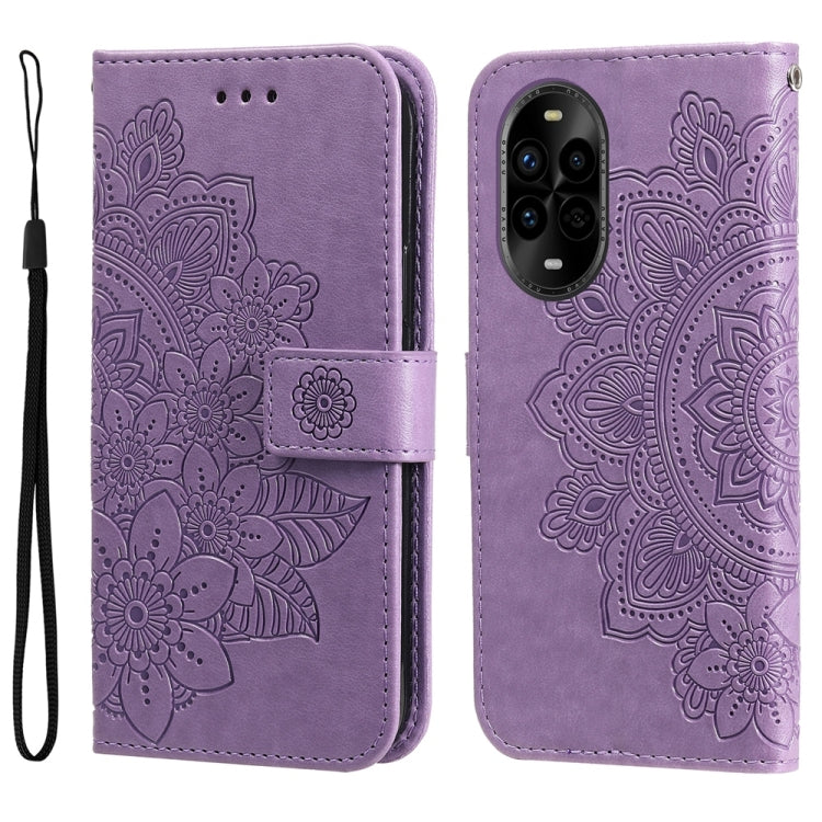 Seven-petal Flowers Embossing Leather Phone Case, For Huawei nova 13 Pro, For Huawei nova 13 / nova 12, For Huawei Enjoy 70 Pro, For Huawei Enjoy 70, For Huawei nova 11 SE, For Huawei nova 12 Pro, For Huawei Mate 60, For Huawei Mate 60 Pro�������������...