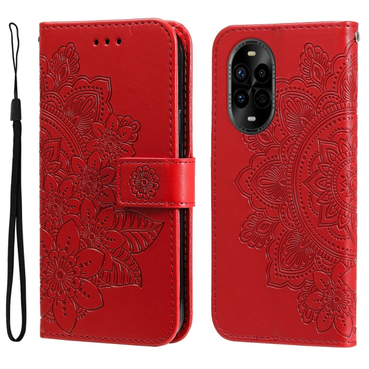 Seven-petal Flowers Embossing Leather Phone Case, For Huawei nova 13 Pro, For Huawei nova 13 / nova 12, For Huawei Enjoy 70 Pro, For Huawei Enjoy 70, For Huawei nova 11 SE, For Huawei nova 12 Pro, For Huawei Mate 60, For Huawei Mate 60 Pro�������������...