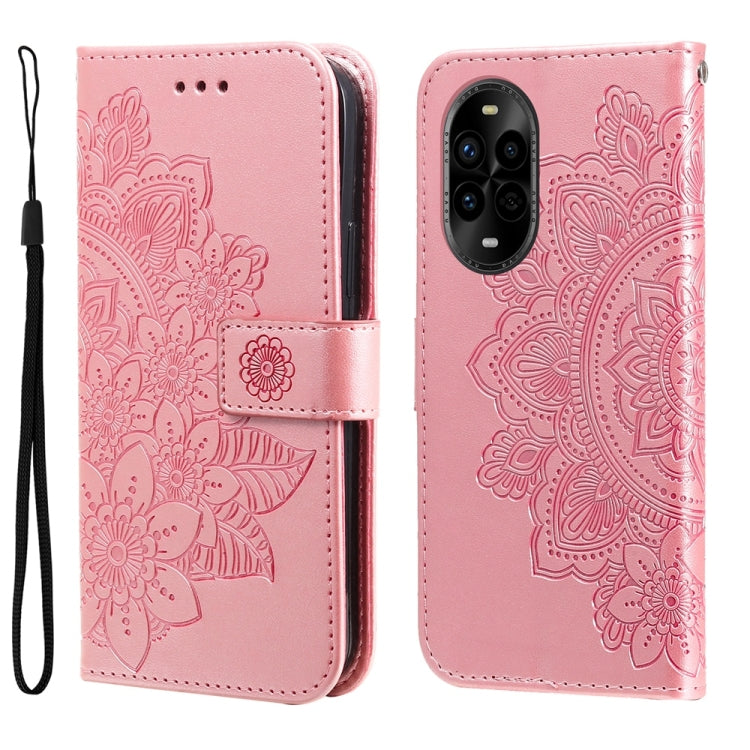 Seven-petal Flowers Embossing Leather Phone Case, For Huawei nova 13 Pro, For Huawei nova 13 / nova 12, For Huawei Enjoy 70 Pro, For Huawei Enjoy 70, For Huawei nova 11 SE, For Huawei nova 12 Pro, For Huawei Mate 60, For Huawei Mate 60 Pro�������������...