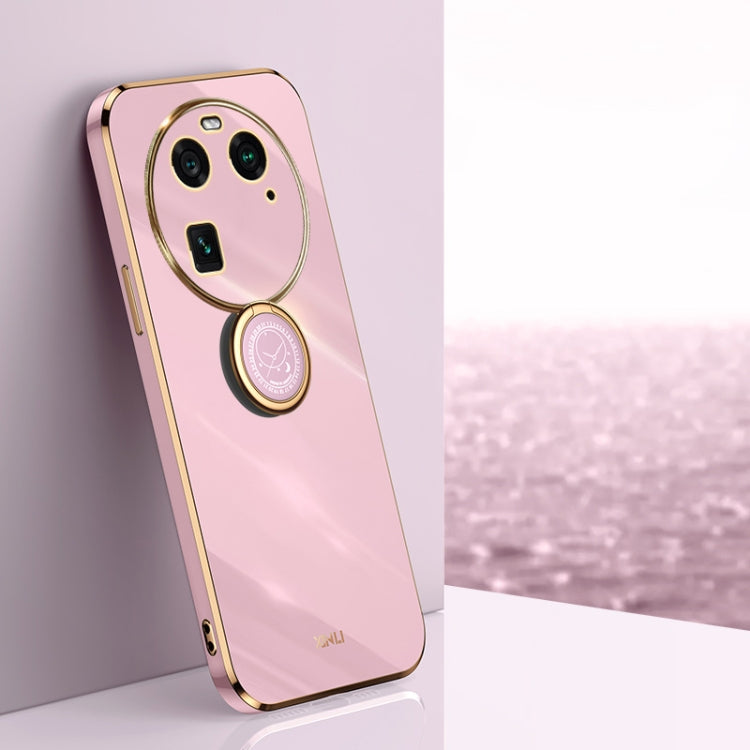 XINLI Straight Edge 6D Electroplate TPU Phone Case with Ring Holder, For OPPO A2 5G, For OPPO Find X6, For OPPO A2X, For OPPO Find X6 Pro, For OPPO Reno8 T 4G