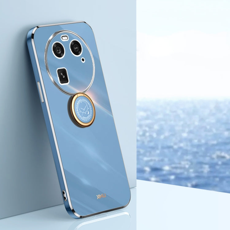 XINLI Straight Edge 6D Electroplate TPU Phone Case with Ring Holder, For OPPO A2 5G, For OPPO Find X6, For OPPO A2X, For OPPO Find X6 Pro, For OPPO Reno8 T 4G
