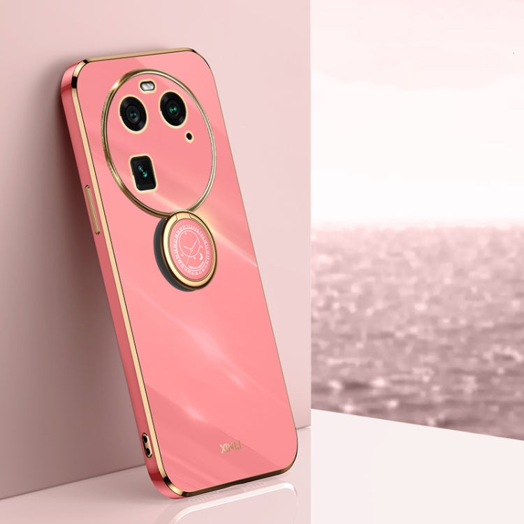 XINLI Straight Edge 6D Electroplate TPU Phone Case with Ring Holder, For OPPO A2 5G, For OPPO Find X6, For OPPO A2X, For OPPO Find X6 Pro, For OPPO Reno8 T 4G