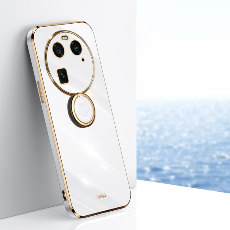 XINLI Straight Edge 6D Electroplate TPU Phone Case with Ring Holder, For OPPO A2 5G, For OPPO Find X6, For OPPO A2X, For OPPO Find X6 Pro, For OPPO Reno8 T 4G