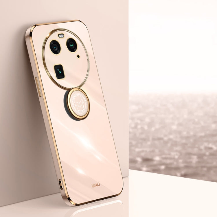 XINLI Straight Edge 6D Electroplate TPU Phone Case with Ring Holder, For OPPO A2 5G, For OPPO Find X6, For OPPO A2X, For OPPO Find X6 Pro, For OPPO Reno8 T 4G