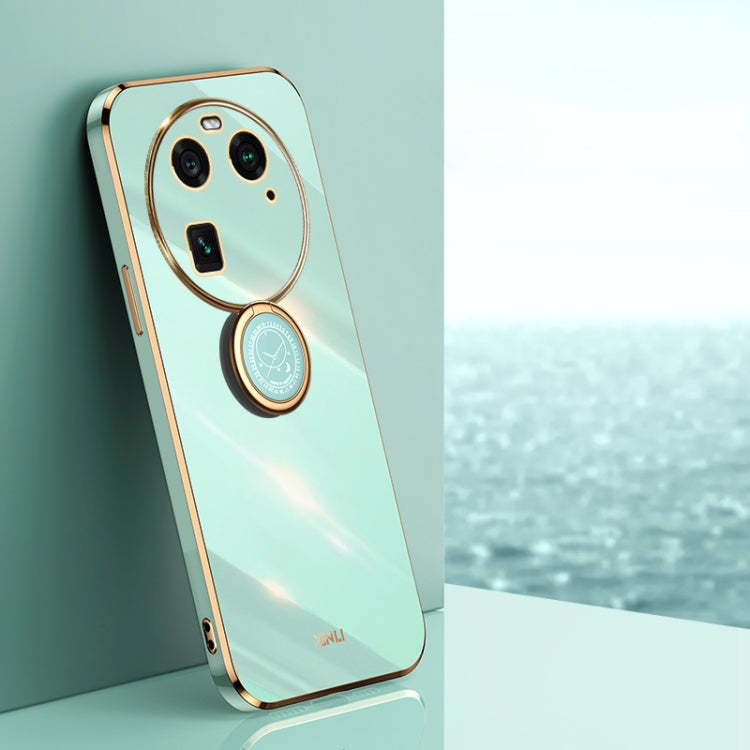 XINLI Straight Edge 6D Electroplate TPU Phone Case with Ring Holder, For OPPO A2 5G, For OPPO Find X6, For OPPO A2X, For OPPO Find X6 Pro, For OPPO Reno8 T 4G