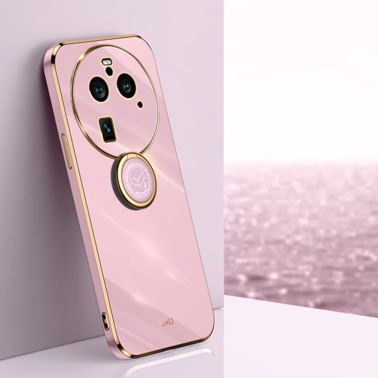 XINLI Straight Edge 6D Electroplate TPU Phone Case with Ring Holder, For OPPO A2 5G, For OPPO Find X6, For OPPO A2X, For OPPO Find X6 Pro, For OPPO Reno8 T 4G