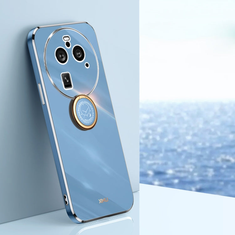 XINLI Straight Edge 6D Electroplate TPU Phone Case with Ring Holder, For OPPO A2 5G, For OPPO Find X6, For OPPO A2X, For OPPO Find X6 Pro, For OPPO Reno8 T 4G