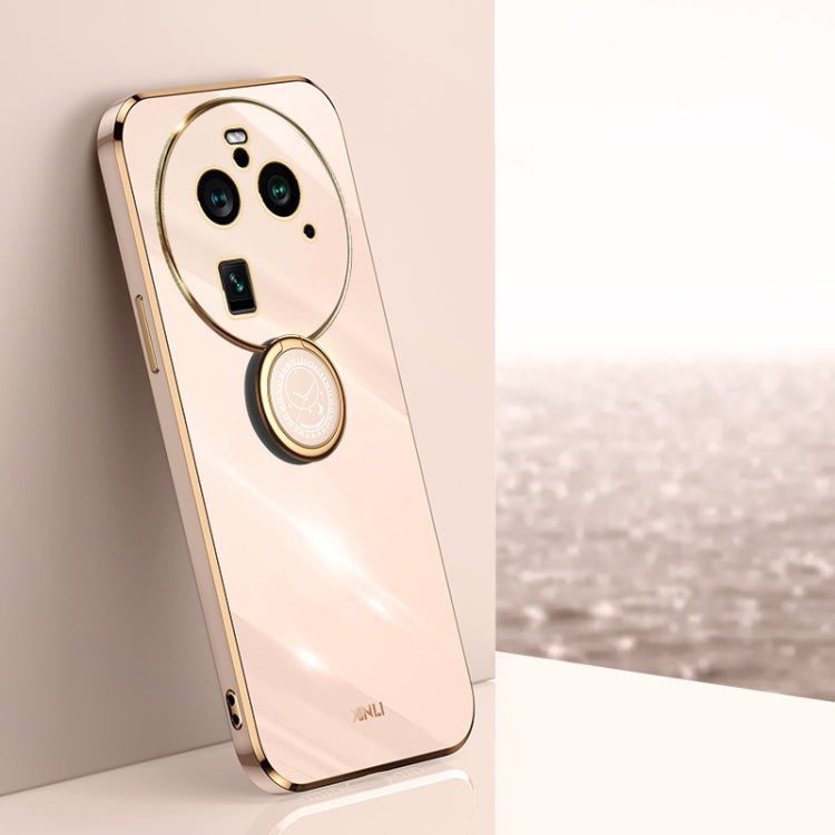 XINLI Straight Edge 6D Electroplate TPU Phone Case with Ring Holder, For OPPO A2 5G, For OPPO Find X6, For OPPO A2X, For OPPO Find X6 Pro, For OPPO Reno8 T 4G