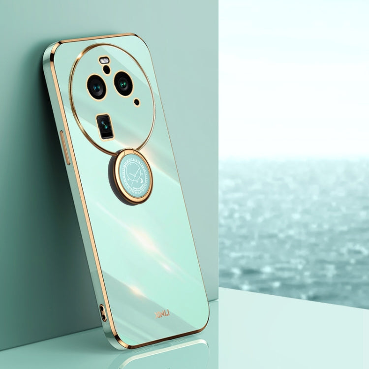 XINLI Straight Edge 6D Electroplate TPU Phone Case with Ring Holder, For OPPO A2 5G, For OPPO Find X6, For OPPO A2X, For OPPO Find X6 Pro, For OPPO Reno8 T 4G