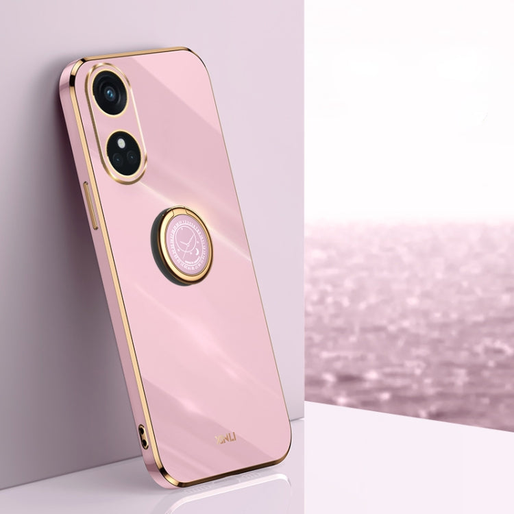 XINLI Straight Edge 6D Electroplate TPU Phone Case with Ring Holder, For OPPO A2 5G, For OPPO Find X6, For OPPO A2X, For OPPO Find X6 Pro, For OPPO Reno8 T 4G