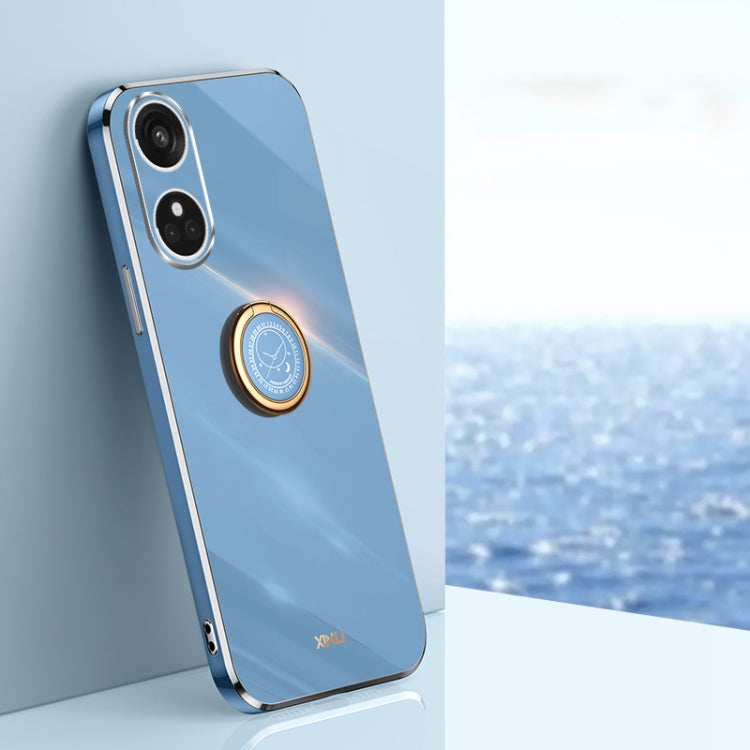 XINLI Straight Edge 6D Electroplate TPU Phone Case with Ring Holder, For OPPO A2 5G, For OPPO Find X6, For OPPO A2X, For OPPO Find X6 Pro, For OPPO Reno8 T 4G