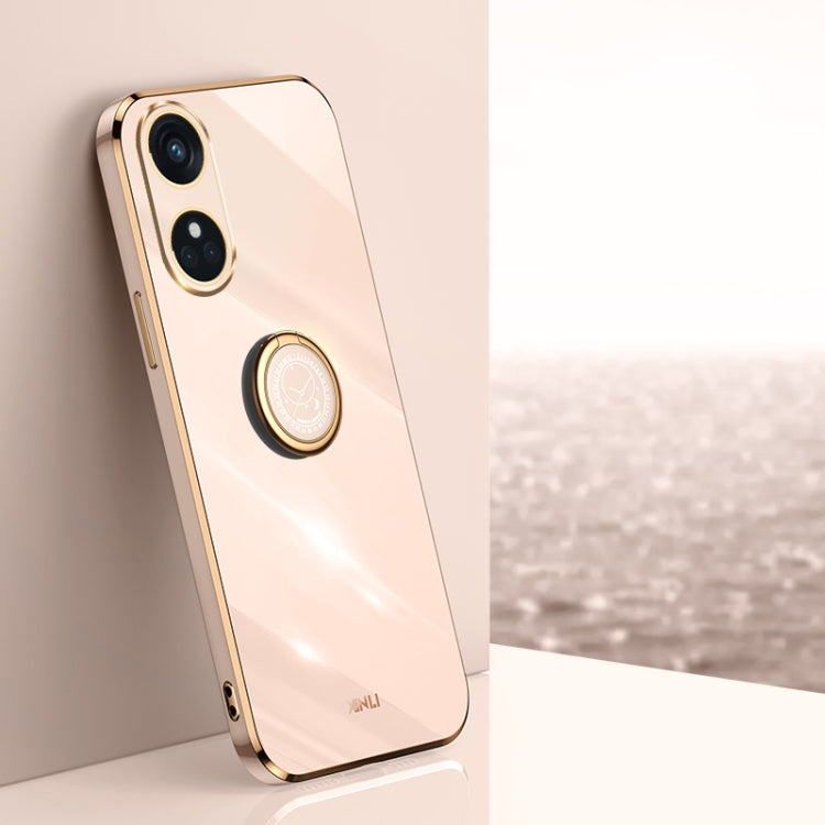 XINLI Straight Edge 6D Electroplate TPU Phone Case with Ring Holder, For OPPO A2 5G, For OPPO Find X6, For OPPO A2X, For OPPO Find X6 Pro, For OPPO Reno8 T 4G