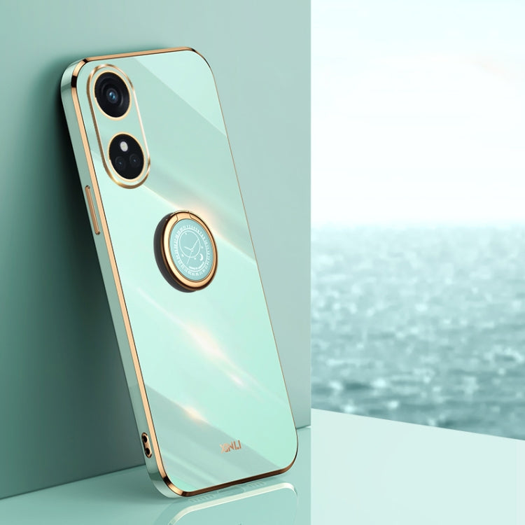 XINLI Straight Edge 6D Electroplate TPU Phone Case with Ring Holder, For OPPO A2 5G, For OPPO Find X6, For OPPO A2X, For OPPO Find X6 Pro, For OPPO Reno8 T 4G