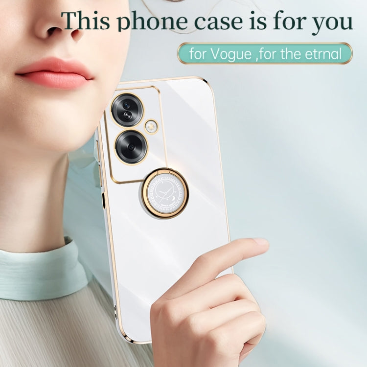 XINLI Straight Edge 6D Electroplate TPU Phone Case with Ring Holder, For OPPO A2 5G, For OPPO Find X6, For OPPO A2X, For OPPO Find X6 Pro, For OPPO Reno8 T 4G