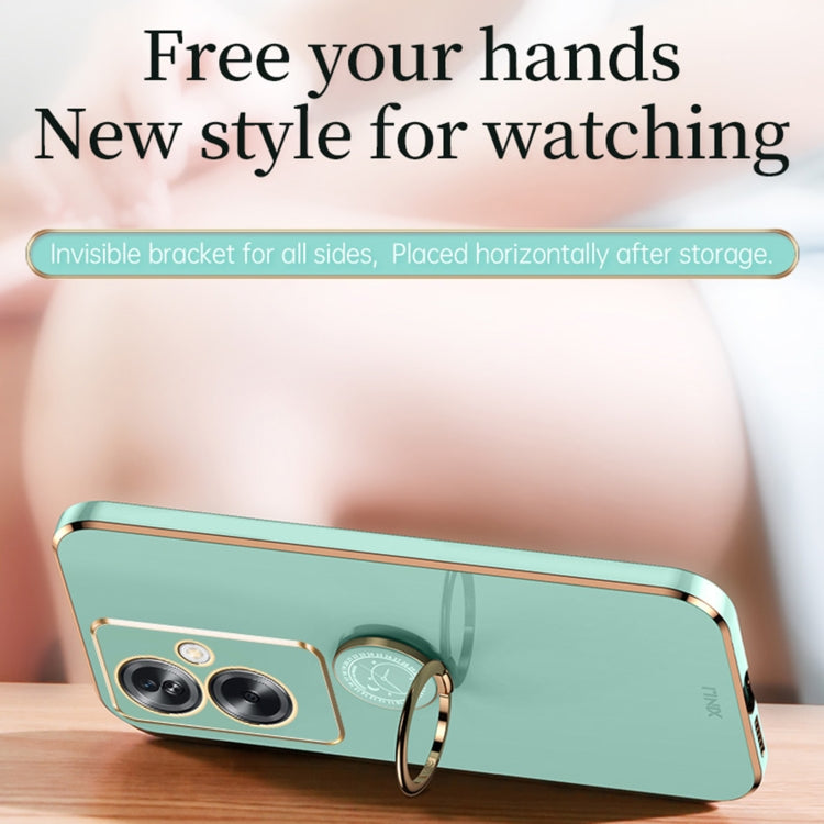 XINLI Straight Edge 6D Electroplate TPU Phone Case with Ring Holder, For OPPO A2 5G, For OPPO Find X6, For OPPO A2X, For OPPO Find X6 Pro, For OPPO Reno8 T 4G