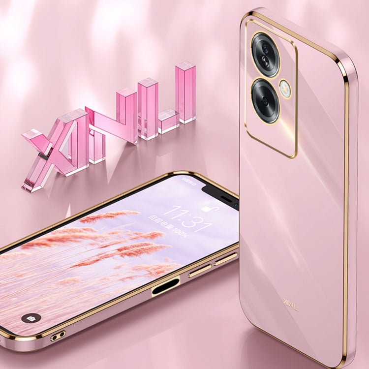 XINLI Straight Edge 6D Electroplate TPU Phone Case with Ring Holder, For OPPO A2 5G, For OPPO Find X6, For OPPO A2X, For OPPO Find X6 Pro, For OPPO Reno8 T 4G