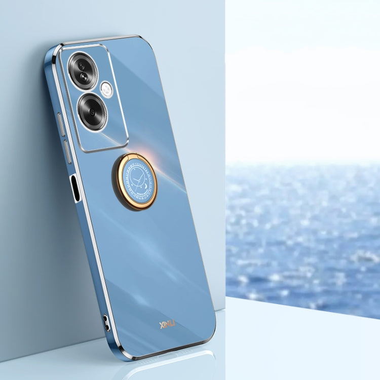 XINLI Straight Edge 6D Electroplate TPU Phone Case with Ring Holder, For OPPO A2 5G, For OPPO Find X6, For OPPO A2X, For OPPO Find X6 Pro, For OPPO Reno8 T 4G