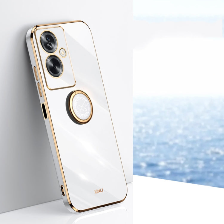 XINLI Straight Edge 6D Electroplate TPU Phone Case with Ring Holder, For OPPO A2 5G, For OPPO Find X6, For OPPO A2X, For OPPO Find X6 Pro, For OPPO Reno8 T 4G