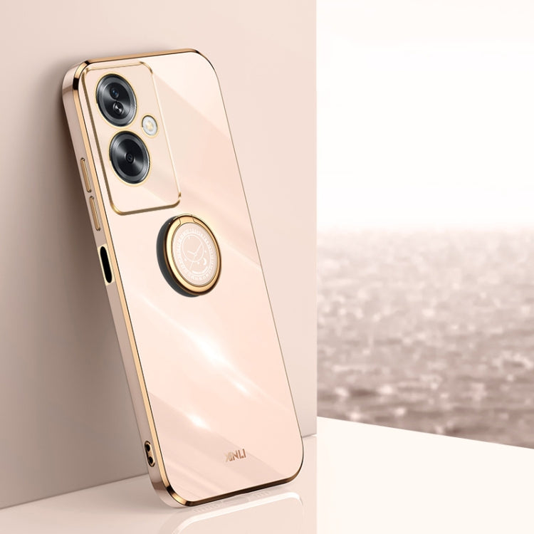 XINLI Straight Edge 6D Electroplate TPU Phone Case with Ring Holder, For OPPO A2 5G, For OPPO Find X6, For OPPO A2X, For OPPO Find X6 Pro, For OPPO Reno8 T 4G