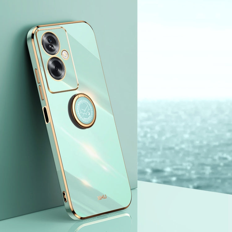 XINLI Straight Edge 6D Electroplate TPU Phone Case with Ring Holder, For OPPO A2 5G, For OPPO Find X6, For OPPO A2X, For OPPO Find X6 Pro, For OPPO Reno8 T 4G