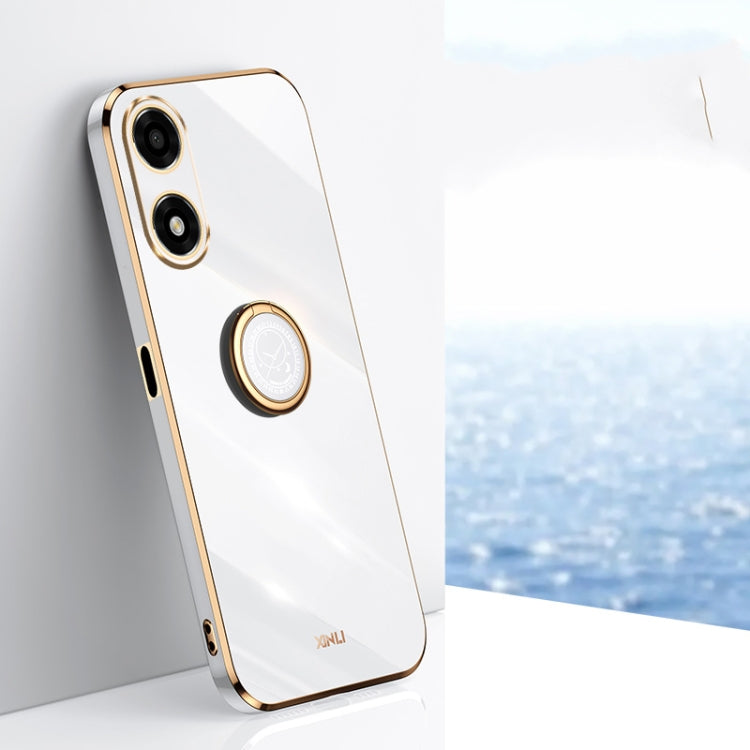 XINLI Straight Edge 6D Electroplate TPU Phone Case with Ring Holder, For OPPO A2 5G, For OPPO Find X6, For OPPO A2X, For OPPO Find X6 Pro, For OPPO Reno8 T 4G
