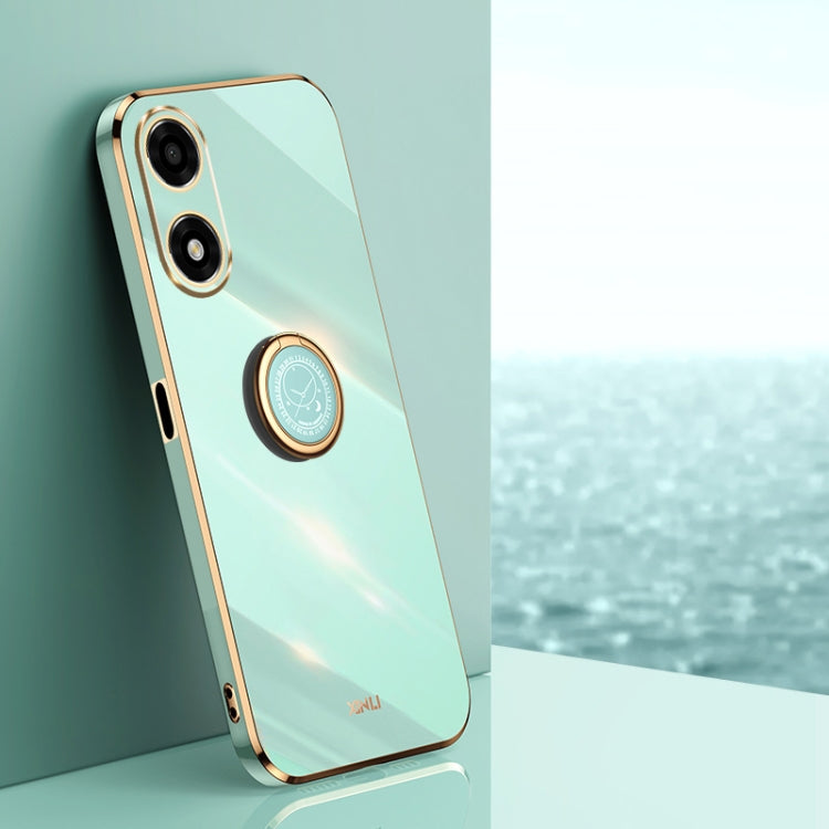 XINLI Straight Edge 6D Electroplate TPU Phone Case with Ring Holder, For OPPO A2 5G, For OPPO Find X6, For OPPO A2X, For OPPO Find X6 Pro, For OPPO Reno8 T 4G