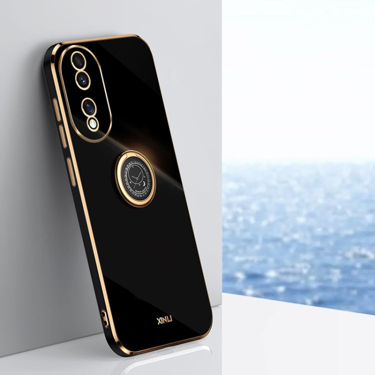 XINLI Straight Edge 6D Electroplate TPU Phone Case with Ring Holder, For Honor 300 Pro, For Honor 300, For Honor Magic7 Pro, For Honor X60 Pro, For Honor 100 Pro, For Honor 100, For Honor X50i+ 5G, For Honor Play 50 Plus 5G, For Honor 90 Pro, For Honor...