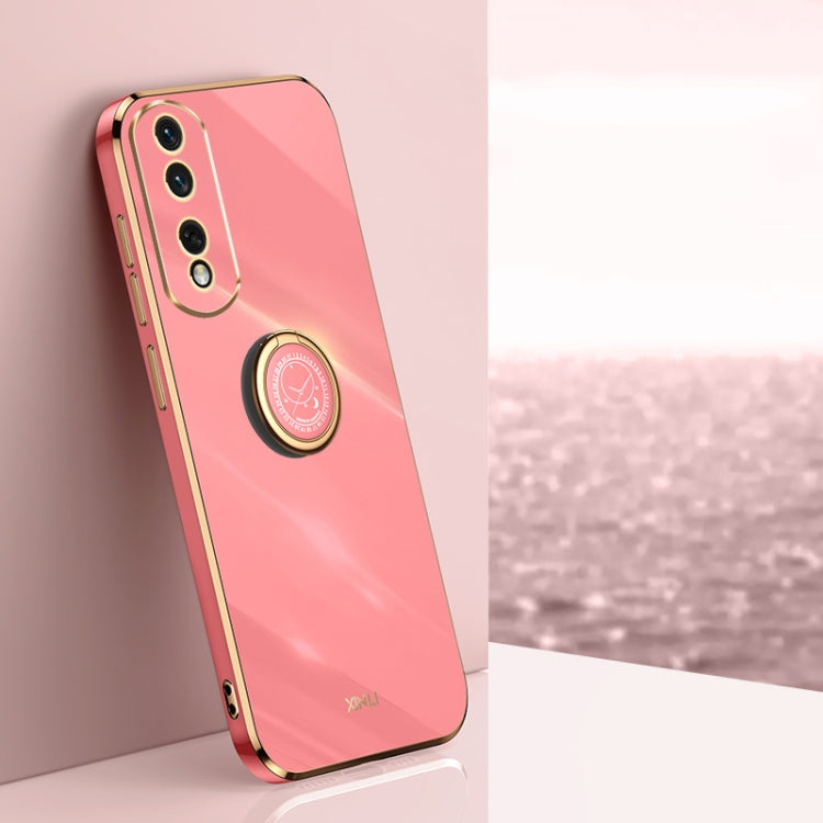 XINLI Straight Edge 6D Electroplate TPU Phone Case with Ring Holder, For Honor 300 Pro, For Honor 300, For Honor Magic7 Pro, For Honor X60 Pro, For Honor 100 Pro, For Honor 100, For Honor X50i+ 5G, For Honor Play 50 Plus 5G, For Honor 90 Pro, For Honor...