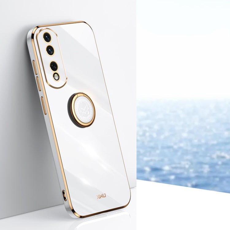 XINLI Straight Edge 6D Electroplate TPU Phone Case with Ring Holder, For Honor 300 Pro, For Honor 300, For Honor Magic7 Pro, For Honor X60 Pro, For Honor 100 Pro, For Honor 100, For Honor X50i+ 5G, For Honor Play 50 Plus 5G, For Honor 90 Pro, For Honor...