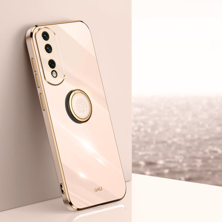XINLI Straight Edge 6D Electroplate TPU Phone Case with Ring Holder, For Honor 300 Pro, For Honor 300, For Honor Magic7 Pro, For Honor X60 Pro, For Honor 100 Pro, For Honor 100, For Honor X50i+ 5G, For Honor Play 50 Plus 5G, For Honor 90 Pro, For Honor...