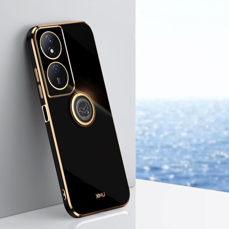 XINLI Straight Edge 6D Electroplate TPU Phone Case with Ring Holder, For Honor 300 Pro, For Honor 300, For Honor Magic7 Pro, For Honor X60 Pro, For Honor 100 Pro, For Honor 100, For Honor X50i+ 5G, For Honor Play 50 Plus 5G, For Honor 90 Pro, For Honor...