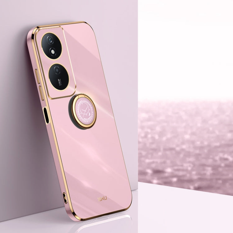 XINLI Straight Edge 6D Electroplate TPU Phone Case with Ring Holder, For Honor 300 Pro, For Honor 300, For Honor Magic7 Pro, For Honor X60 Pro, For Honor 100 Pro, For Honor 100, For Honor X50i+ 5G, For Honor Play 50 Plus 5G, For Honor 90 Pro, For Honor...