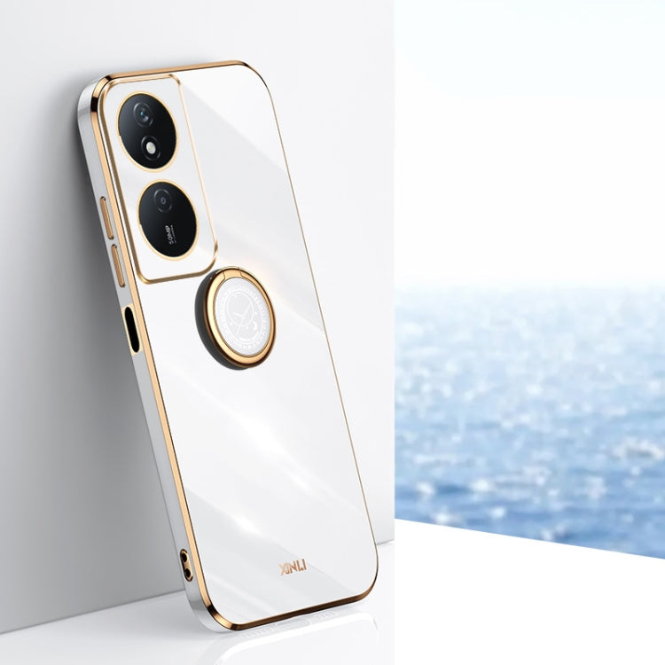 XINLI Straight Edge 6D Electroplate TPU Phone Case with Ring Holder, For Honor 300 Pro, For Honor 300, For Honor Magic7 Pro, For Honor X60 Pro, For Honor 100 Pro, For Honor 100, For Honor X50i+ 5G, For Honor Play 50 Plus 5G, For Honor 90 Pro, For Honor...