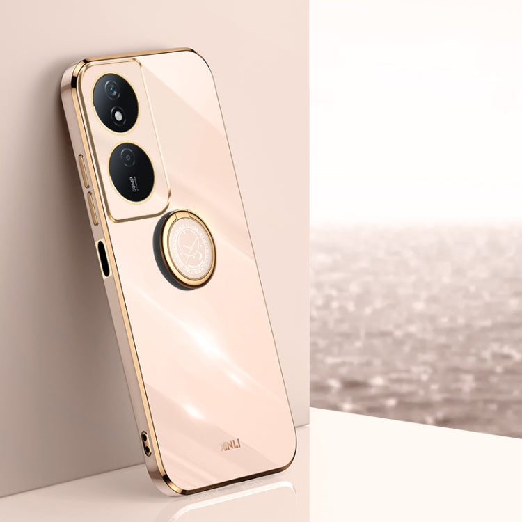 XINLI Straight Edge 6D Electroplate TPU Phone Case with Ring Holder, For Honor 300 Pro, For Honor 300, For Honor Magic7 Pro, For Honor X60 Pro, For Honor 100 Pro, For Honor 100, For Honor X50i+ 5G, For Honor Play 50 Plus 5G, For Honor 90 Pro, For Honor...
