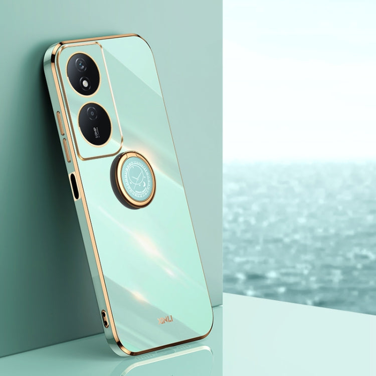 XINLI Straight Edge 6D Electroplate TPU Phone Case with Ring Holder, For Honor 300 Pro, For Honor 300, For Honor Magic7 Pro, For Honor X60 Pro, For Honor 100 Pro, For Honor 100, For Honor X50i+ 5G, For Honor Play 50 Plus 5G, For Honor 90 Pro, For Honor...