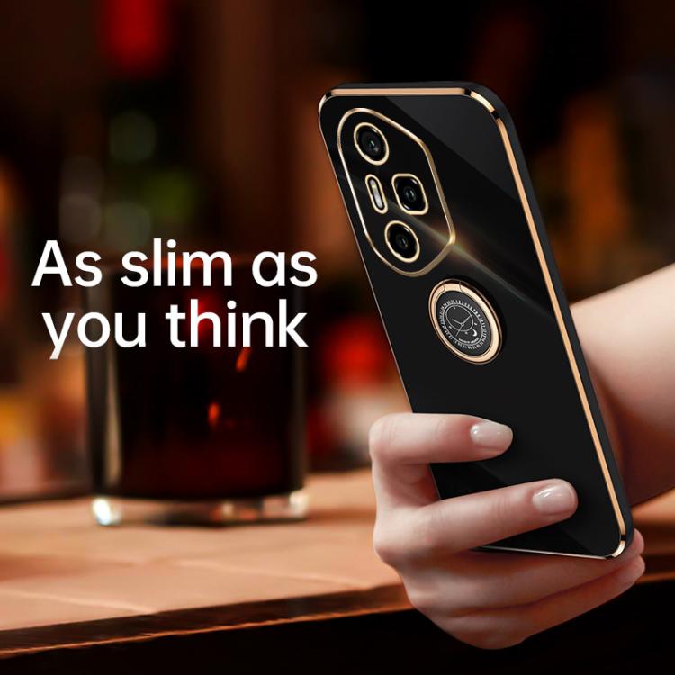 XINLI Straight Edge 6D Electroplate TPU Phone Case with Ring Holder, For Honor 300 Pro, For Honor 300, For Honor Magic7 Pro, For Honor X60 Pro, For Honor 100 Pro, For Honor 100, For Honor X50i+ 5G, For Honor Play 50 Plus 5G, For Honor 90 Pro, For Honor...