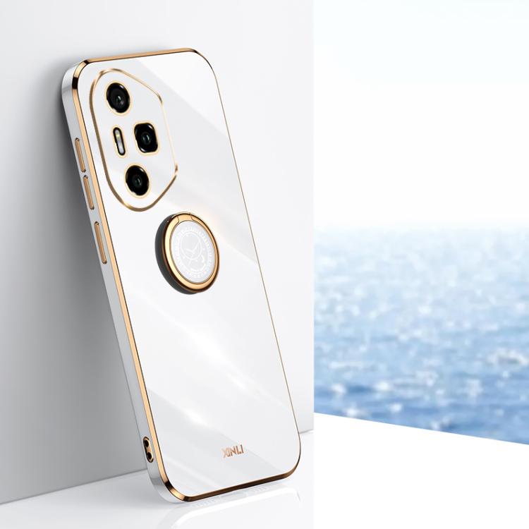 XINLI Straight Edge 6D Electroplate TPU Phone Case with Ring Holder, For Honor 300 Pro, For Honor 300, For Honor Magic7 Pro, For Honor X60 Pro, For Honor 100 Pro, For Honor 100, For Honor X50i+ 5G, For Honor Play 50 Plus 5G, For Honor 90 Pro, For Honor...