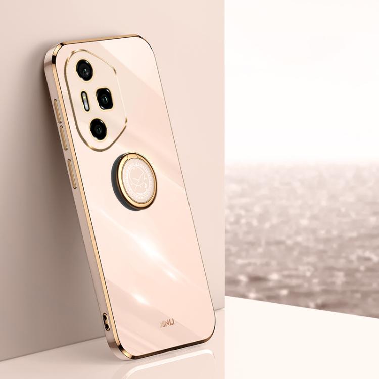 XINLI Straight Edge 6D Electroplate TPU Phone Case with Ring Holder, For Honor 300 Pro, For Honor 300, For Honor Magic7 Pro, For Honor X60 Pro, For Honor 100 Pro, For Honor 100, For Honor X50i+ 5G, For Honor Play 50 Plus 5G, For Honor 90 Pro, For Honor...