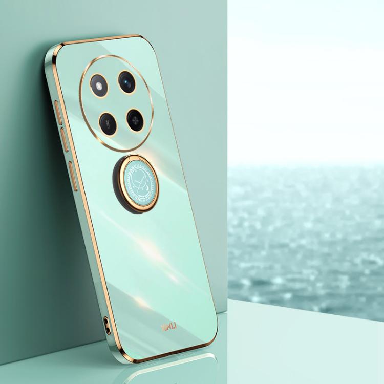 XINLI Straight Edge 6D Electroplate TPU Phone Case with Ring Holder, For Honor 300 Pro, For Honor 300, For Honor Magic7 Pro, For Honor X60 Pro, For Honor 100 Pro, For Honor 100, For Honor X50i+ 5G, For Honor Play 50 Plus 5G, For Honor 90 Pro, For Honor...