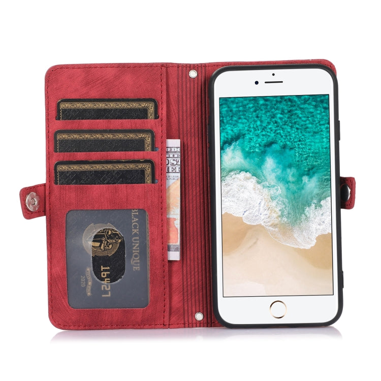 Zipper Card Slot Buckle Wallet Leather Phone Case, For iPhone 8 / 7 / SE 2020 2022, For iPhone XR, For iPhone 11, For iPhone 13 Pro, For iPhone 13 Pro Max