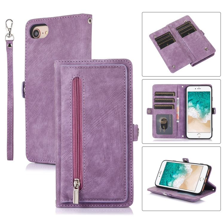 Zipper Card Slot Buckle Wallet Leather Phone Case, For iPhone 8 / 7 / SE 2020 2022, For iPhone XR, For iPhone 11, For iPhone 13 Pro, For iPhone 13 Pro Max