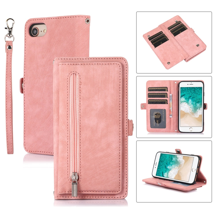 Zipper Card Slot Buckle Wallet Leather Phone Case, For iPhone 8 / 7 / SE 2020 2022, For iPhone XR, For iPhone 11, For iPhone 13 Pro, For iPhone 13 Pro Max