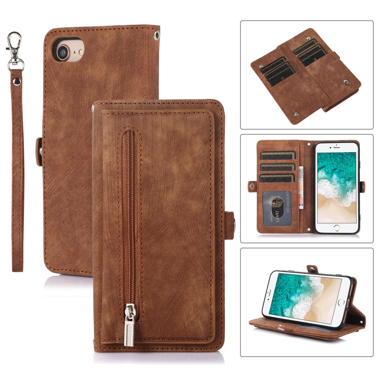 Zipper Card Slot Buckle Wallet Leather Phone Case, For iPhone 8 / 7 / SE 2020 2022, For iPhone XR, For iPhone 11, For iPhone 13 Pro, For iPhone 13 Pro Max