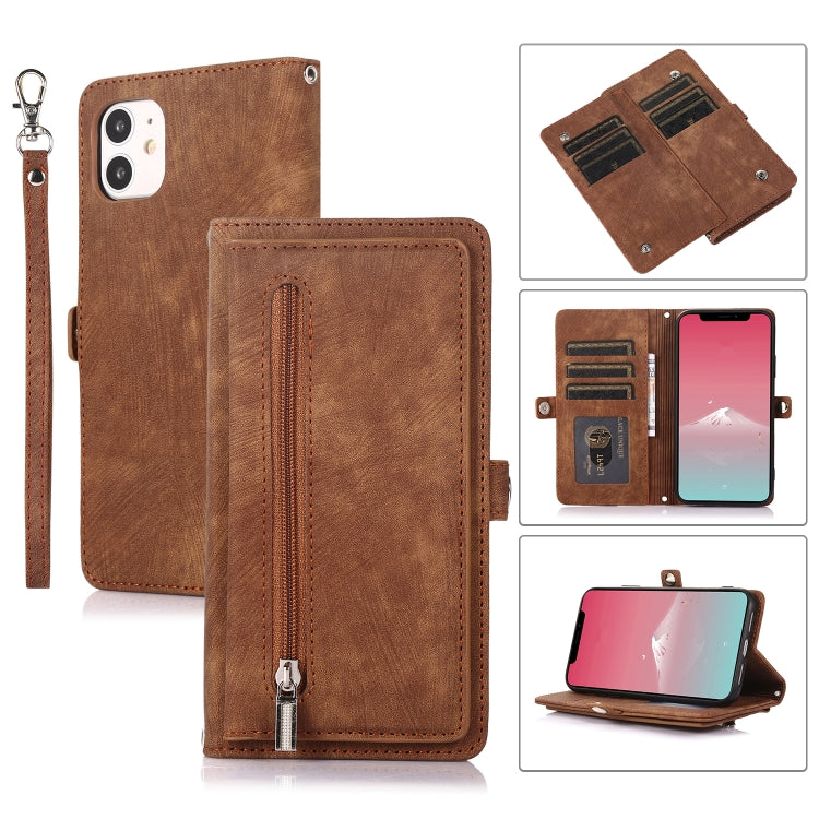 Zipper Card Slot Buckle Wallet Leather Phone Case, For iPhone 8 / 7 / SE 2020 2022, For iPhone XR, For iPhone 11, For iPhone 13 Pro, For iPhone 13 Pro Max