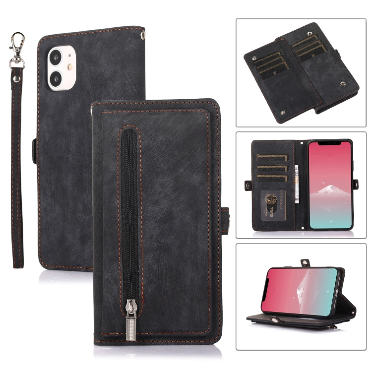 Zipper Card Slot Buckle Wallet Leather Phone Case, For iPhone 8 / 7 / SE 2020 2022, For iPhone XR, For iPhone 11, For iPhone 13 Pro, For iPhone 13 Pro Max