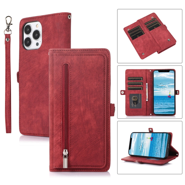 Zipper Card Slot Buckle Wallet Leather Phone Case, For iPhone 8 / 7 / SE 2020 2022, For iPhone XR, For iPhone 11, For iPhone 13 Pro, For iPhone 13 Pro Max