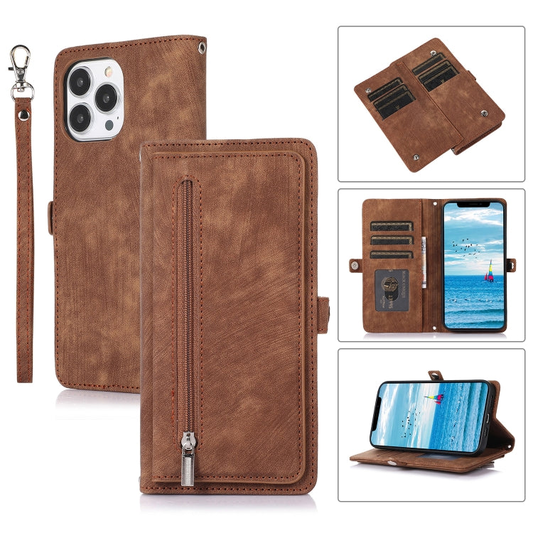 Zipper Card Slot Buckle Wallet Leather Phone Case, For iPhone 8 / 7 / SE 2020 2022, For iPhone XR, For iPhone 11, For iPhone 13 Pro, For iPhone 13 Pro Max