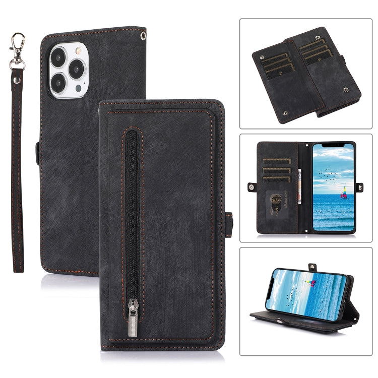 Zipper Card Slot Buckle Wallet Leather Phone Case, For iPhone 8 / 7 / SE 2020 2022, For iPhone XR, For iPhone 11, For iPhone 13 Pro, For iPhone 13 Pro Max