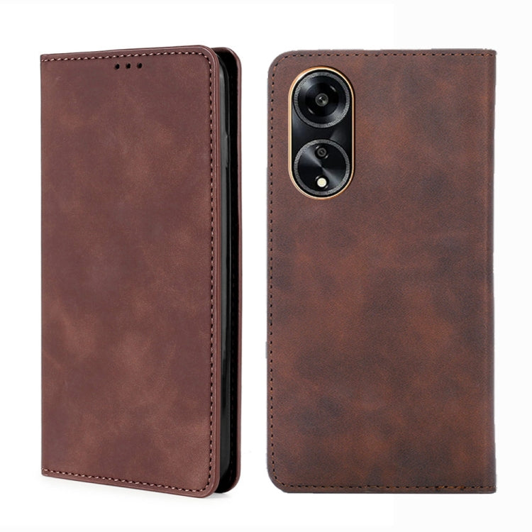 Skin Feel Magnetic Leather Phone Case, For OPPO A1 5G, For OPPO Reno10 Pro+ 5G